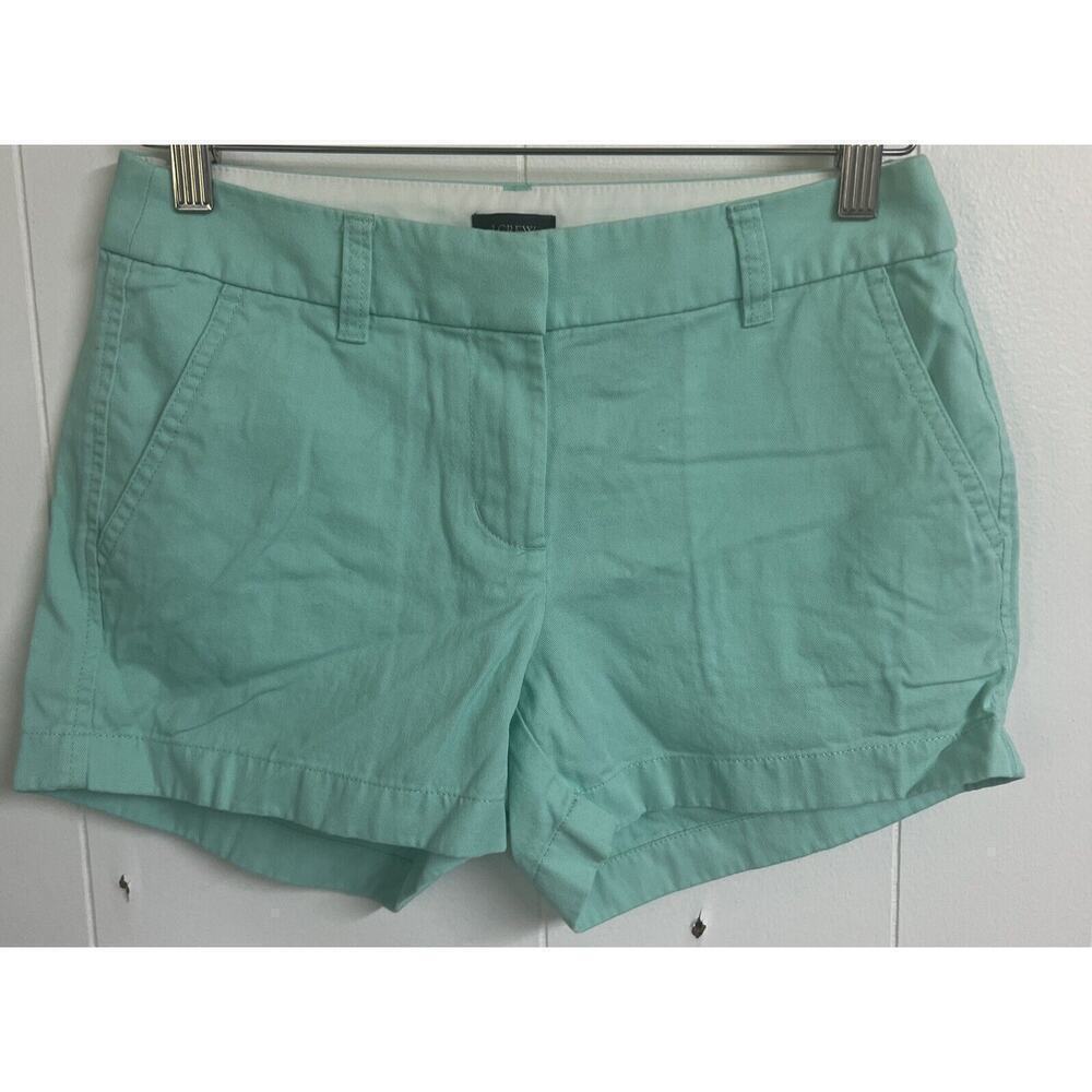 J Crew Women’s Mint Green Heathered Cute Summer Fashion Chino‎ Shorts Size 0